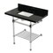 Kingston Brass 36-Inch Black Granite Console Sink with Acrylic Legs and Shelf, 8-Inch, 3-Hole KVPK36KASQB1 - alternate 1
