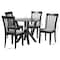 Baxton Studio Marian Modern Grey Fabric and Dark Brown Finished Wood 5-Piece Dining Set 256-9398-10900-ZORO - alternate 3