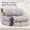 Lavish Home 6PC Bathroom Towels Set 100% Cotton Bathroom Accessories Soft Towel Set for Shower, Gym, Dorm, Spa 67-0035-GRY - alternate 3