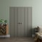 Sartodoors Sliding Closet Double Bi-fold Doors 72 x 84 inches, BASIC 0111 Dove Grey, Sturdy Tracks Moldings T BASIC0111DBF-MAG-72x84 (4* 18x84) - alternate 2