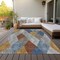 Homeroots 10' X 14' Gray Gold And Blue Argyle Washable Indoor Outdoor Area Rug 613698 - alternate 6