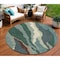 Homeroots 8' Sage Brown And Beige Round Abstract Washable Indoor Outdoor Area Rug 601004 - alternate 1