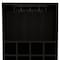 Homeroots 71in Black Tall Bar Cabinet with Two Door Panels and Top Wine Glass Rack 473306 - alternate 4