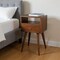 Homeroots 22" Brown Solid Wood Square One Drawer Nightstand 651486 - alternate 4
