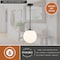 Vaxcel Linden 1-Light Matte Black Mid-Century Modern Globe Pendant Light with Opal Glass Shade P0455 - alternate 6
