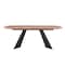 Homeroots 79" Brown and Black Wood And Steel Double Pedestal Base Dining Table 544710 - alternate 4
