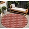 Homeroots 8' Red Ivory And Gray Round Geometric Washable Indoor Outdoor Area Rug 599666 - alternate 1
