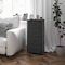 Flash Furniture Harris 4 Drawer Vertical Storage Dresser with Black Cast Iron Frame and Wood Top and Black Easy Pul WX-5L203L-W-BK-BK-GG - alternate 3