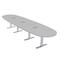 Skutchi Designs 16ft Conference Table With Power Unit | 16 Person Modular Boval Meeting Table | Harmony Series HAR-BOVL-48X192-T-U779-ESIL - alternate 1