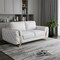 Homeroots 72in White And Gold Genuine Leather Loveseat 518570 - alternate 5
