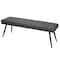 Homeroots 54in Dark Gray and Black Faux Leather Upholstered Dining Bench 558171 - alternate 4