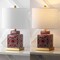Jonathan Y Catherine 22" Modern Transitional Ceramic/Metal Square Ginger Jar LED Table Lamp, Red/White JYL3044B - alternate 2