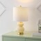 Jonathan Y Daphne 20 in. Contemporary Transitional Metal/Glass Ribbed Gourd LED Table Lamp, Ivory/Brass Gold JYL1099G - alternate 6