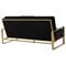Leisuremod Jefferson Contemporary Velvet Sofa with Gold Frame, Black JAG77BL - alternate 5