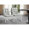 Homeroots Set of Two Tufted Light Gray and Silver Metallic Upholstered Faux Leather Dining Arm Chairs 543515 - alternate 1