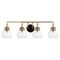 Jonathan Y Shirley 34" 4-light Farmhouse Industrial Metal LED Vanity Light w/Seeded Glass Globe Shades, Brass Go JYL7406B - alternate 1