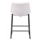Homeroots Set of Two 24" Ivory And Black Shearling And Steel Counter Height Bar Chairs 555749 - alternate 5