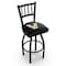 Holland Bar Stool Co 30" Blk Wrinkle Vanderbilt Swivel Bar Stool, Jailhouse Back L01830Vander - alternate 1