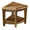 Homeroots 22" Natural Teak Corner Shower Bench With Shelf 376732 - alternate 2