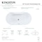 Kingston Brass 63" Acrylic Oval Double Ended Freestanding Tub with Drain, Glossy White VTDE633023 - alternate 3