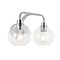 Jonathan Y Sandrine 17.5 in. 2-Light Iron/Seeded Glass Cottage Rustic LED Vanity Light, Chrome JYL7527B - alternate 4