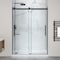 Anzzi 76'' x 45-48'' Sliding Frameless Shower Door in Matte Black with Alcove Left Drain Shower Base SD-5901103L-MB - alternate 3