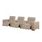 Homeroots 136" Beige Top Grain Leather Reclining Metal USB Sofa 720311 - alternate 6