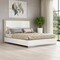 Homeroots White And Taupe Wood Queen Bed Frame 486086 - alternate 2