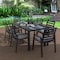 Leisuremod Chelsea Modern Patio Dining Armchair in Aluminum with Removable Cushions, Black, 2PK CC20BL-BL2 - alternate 4