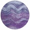 Homeroots 8' Purple And Gray Round Abstract Washable Indoor Outdoor Area Rug 618174 - alternate 2