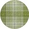 Homeroots 8' Green Black And Ivory Round Plaid Washable Indoor Outdoor Area Rug 596335 - alternate 2