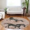Homeroots 8' Rust And Charcoal Round Horse Washable Indoor Outdoor Area Rug 618663 - alternate 2