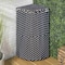 Happimess Chloe 15.56-Gallon All-Weather Wicker/Metal Corner Hideaway Outdoor Trash Can, Navy/White HPM1200B - alternate 1