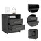 Homeroots Sophisticated and Stylish Smokey Oak Nightstand 477897 - alternate 2