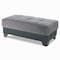 Homeroots 48" Gray and Brown Chenille And Faux Leather Tufted Storage Ottoman 608927 - alternate 5
