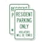 Signmission Reserved Parking Towing Sign Resident Parking Only, Vio, 18'' X 24'', Heavy Gauge Aluminum, 2PK A-1824-2PACK-23004 - alternate 1