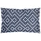 Homeroots 13" X 21" Blue And Gray Diamond Linen Throw Pillow Cover with Embroidery 608180 - alternate 3
