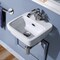 Whitehaus Collection 13 in Rectangular Wall Mount Basin with Overflow Control Ledge, Single Faucet Drilling and Overflow B-EVO14 - alternate 3