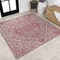 Jonathan Y Estrella Bohemian Medallion Textured Weave Light Gray/Fuchsia 5 ft Square Indoor/Outdoor Area Rug SMB105F-5SQ - alternate 1