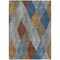 Homeroots 10' X 14' Gray Gold And Blue Argyle Washable Indoor Outdoor Area Rug 613698 - alternate 7