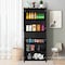 Basicwise 66-Inch Multi-Functional Black Finish Kitchen Pantry Cabinet with 4 Doors, 3 Adjustable QI004696.BK - alternate 3