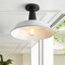 Jonathan Y Camila 14" 1-Light Classic Industrial Indoor/Outdoor Iron LED Semi Flush Mount, White/Black JYL7617A - alternate 4