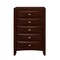 Homeroots New Merlot Chest With 5 Chambared Drawer 384020 - alternate 3