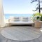 Homeroots 8' Brown And Ivory Round Ombre Washable Indoor Outdoor Area Rug 595795 - alternate 3