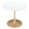 Homeroots 35" White and Gold Wood and Steel Pedestal Base Round Top Dining Table 602233 - alternate 4