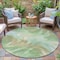 Homeroots 8' Green And Ivory Round Abstract Washable Indoor Outdoor Area Rug 631343 - alternate 2
