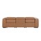 Homeroots 104" Chestnut Top Grain Leather Reclining Metal USB Sofa 720387 - alternate 3