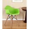 Homeroots Green And Natural Heavy Duty Plastic And Solid Wood Dining Arm Chair 520281 - alternate 1
