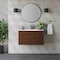 James Martin Vanities 35.4'' Single Vanity, Mid-Century Walnut w/ Glossy White Composite Stone Top 805-V35.4-WLT-GW - alternate 3