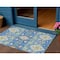 Homeroots 3' X 5' Blue Green And Orange Oriental Washable Indoor Outdoor Area Rug 597674 - alternate 1